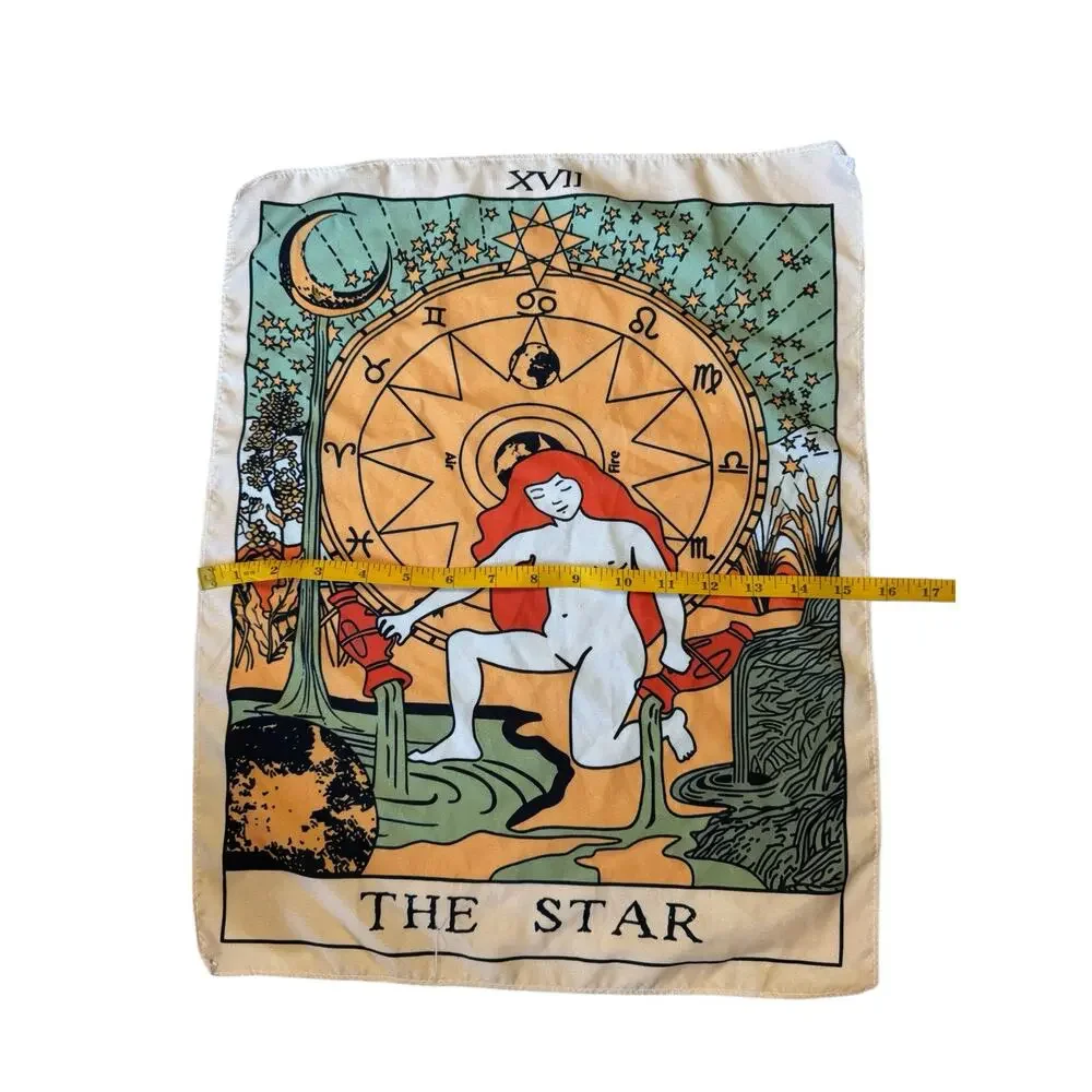The Star Tarot Small Silky Scarf Tapestry Dream Future Woman Card Horoscope